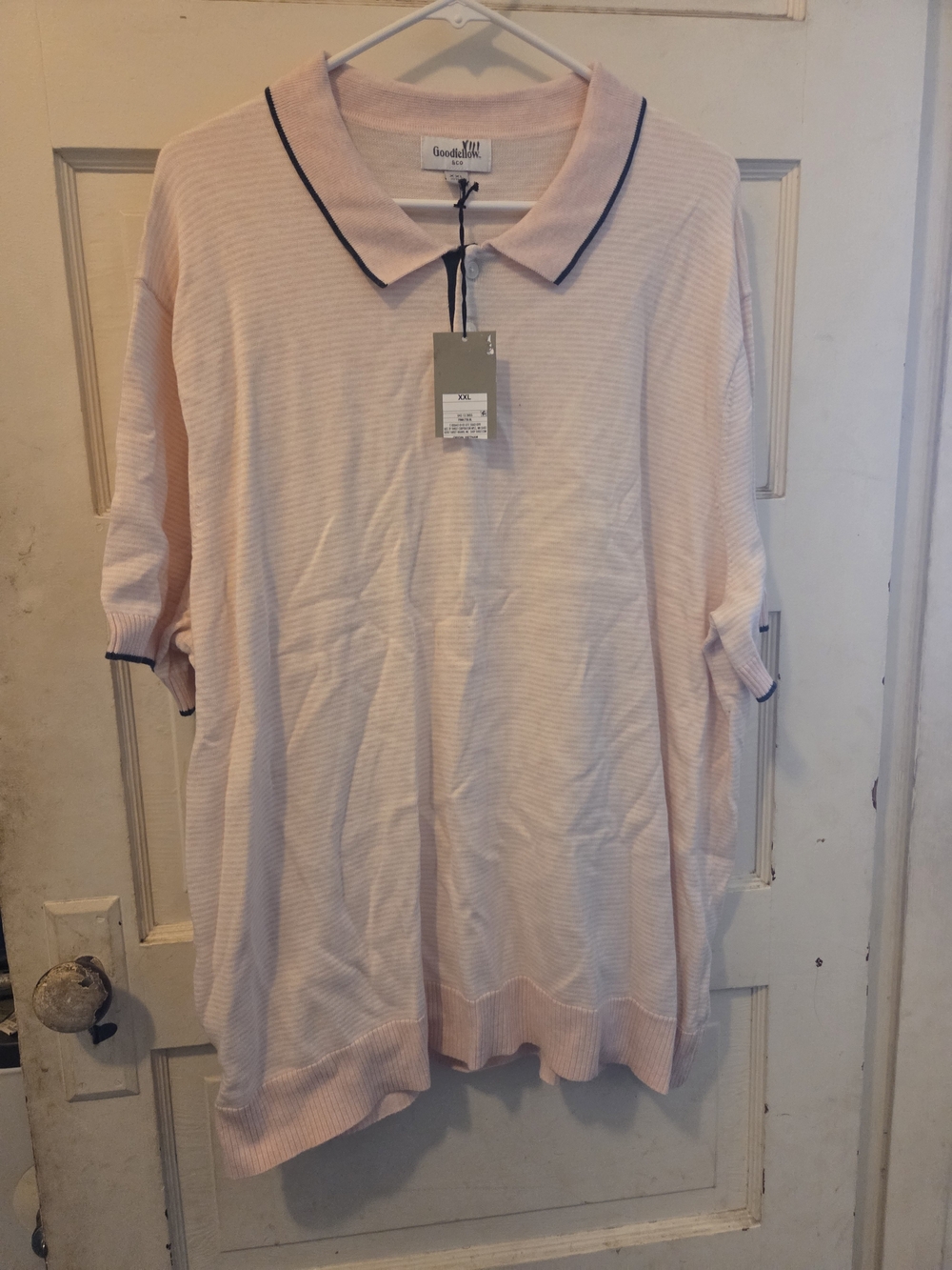 Goodfellow & Co. Light Pink Polo Sweater with Navy Trim